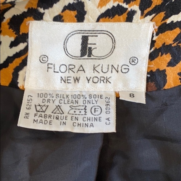 FLORA KUNG Vintage 80’s Silk Leopard Blazer Size 8 - Picture 6 of 6